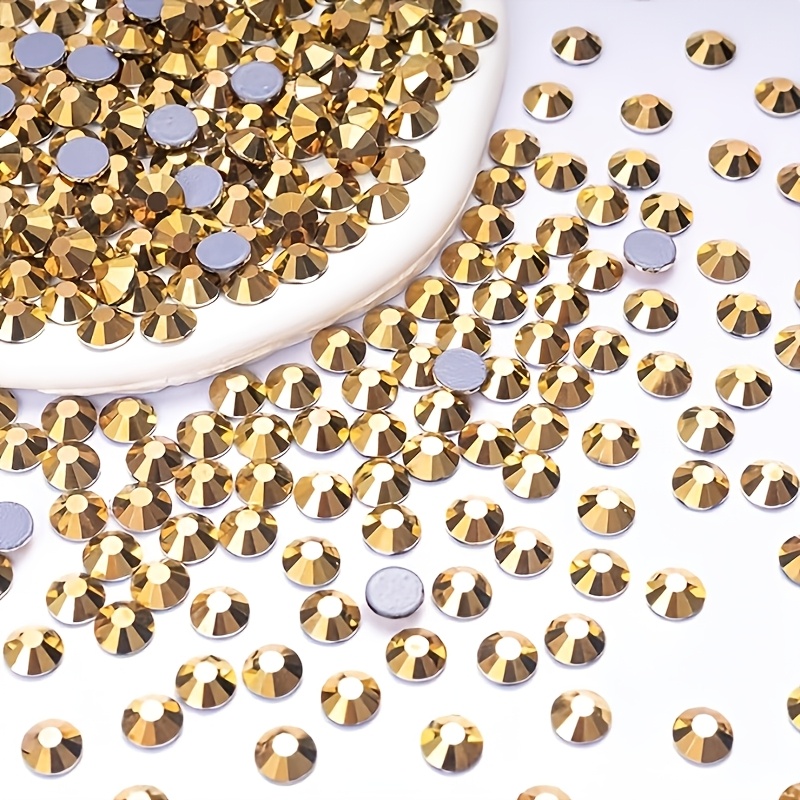 Sparkling Golden Rhinestones Hot-Fix for DIY Accessories